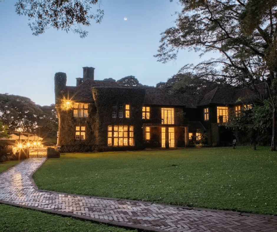 The manor at night